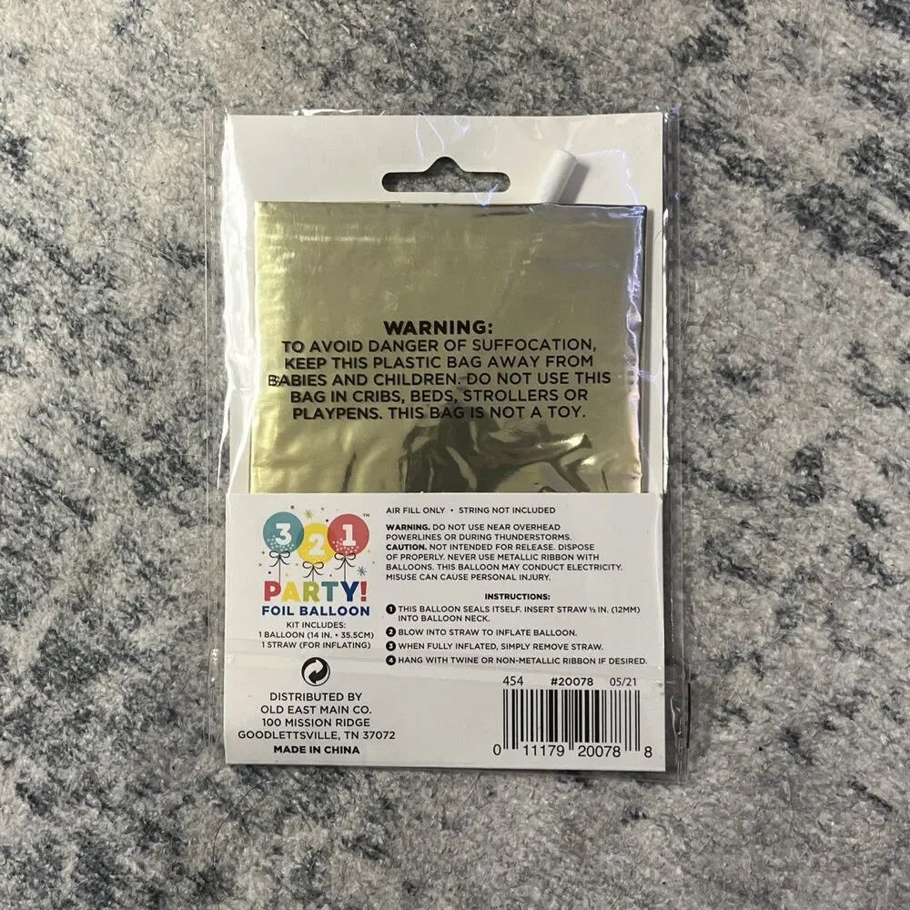 321 Party # Foil Balloon | Gold - 14in